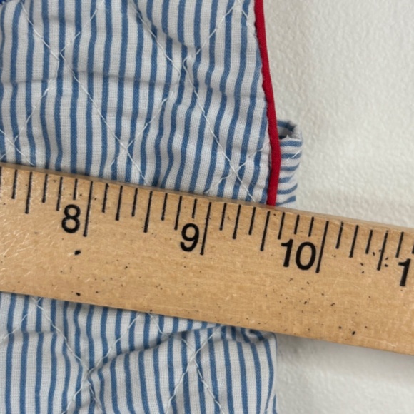 VTG 90s Rocking Horse Bubble Romper 24M Tiny Tots Quilt Stripe Cowboy Retro Blue - Picture 7 of 8